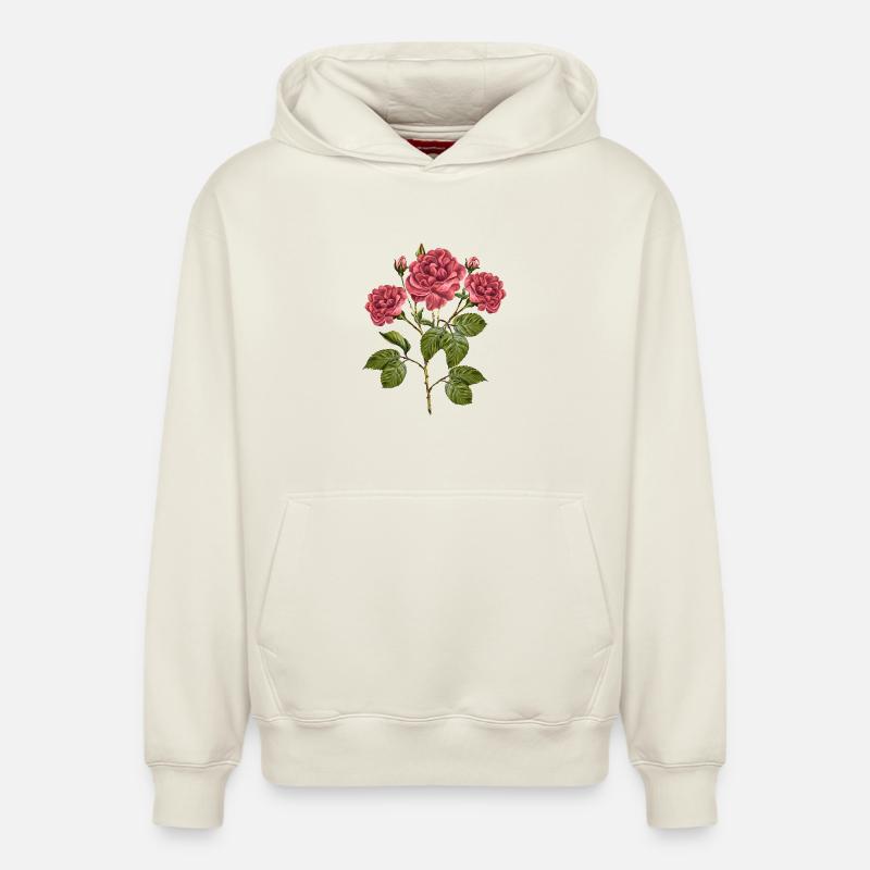 Fleur - Sweat à capuche unisexe décontracté en coton biologique – de SPREAD - blanc cassé