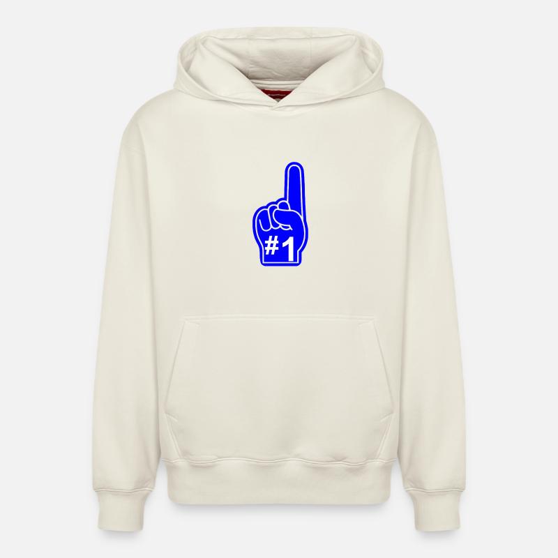 Sticker Foam Finger - Sweat à capuche unisexe décontracté en coton biologique – de SPREAD - blanc cassé