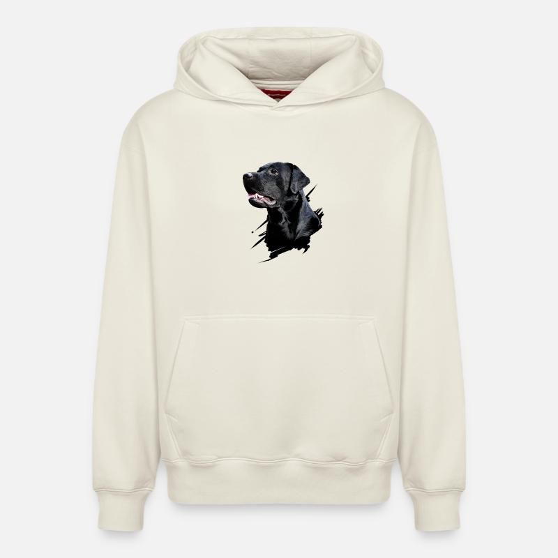 Labrador - Sweat à capuche unisexe décontracté en coton biologique – de SPREAD - blanc cassé