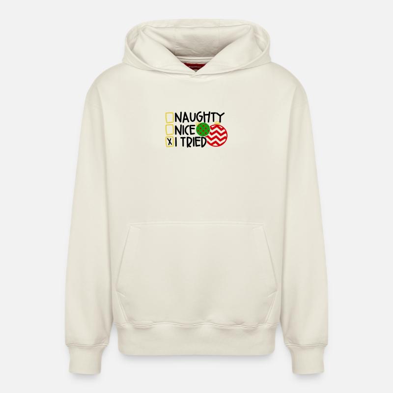 Noël - Sweat à capuche unisexe décontracté en coton biologique – de SPREAD - blanc cassé