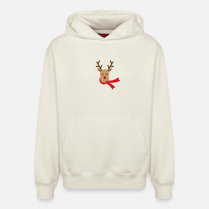 Noël - Sweat à capuche unisexe décontracté en coton biologique – de SPREAD - blanc cassé