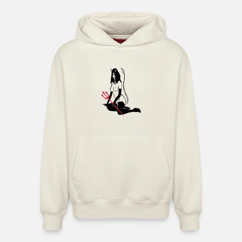 Teufelchen - Relaxed Unisex Organic Hoodie – von SPREAD - Naturweiß