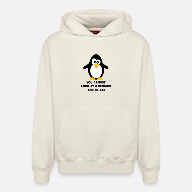 Pingouin - Sweat à capuche unisexe décontracté en coton biologique – de SPREAD - blanc cassé