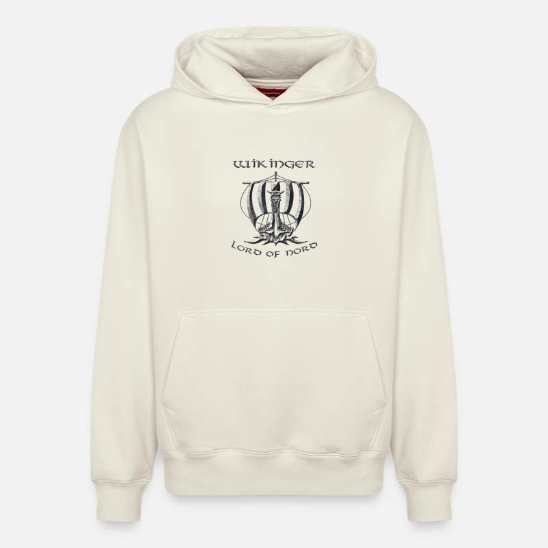 Vikings 2 - Sweat à capuche unisexe décontracté en coton biologique – de SPREAD - blanc cassé