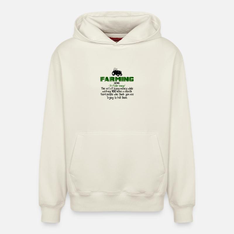 Farming Definition - Relaxed Unisex Organic Hoodie – von SPREAD - Naturweiß