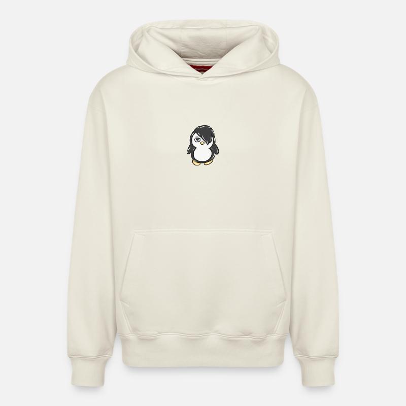 manchot - Sweat à capuche unisexe décontracté en coton biologique – de SPREAD - blanc cassé