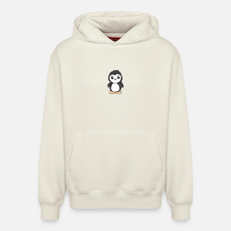 manchot - Sweat à capuche unisexe décontracté en coton biologique – de SPREAD - blanc cassé