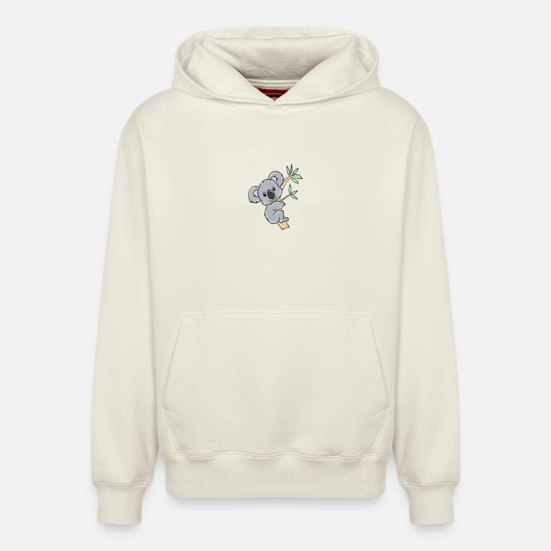 koala - Sweat à capuche unisexe décontracté en coton biologique – de SPREAD - blanc cassé