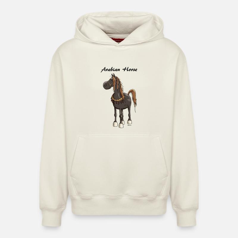 Cheval Arabe Mignon - Chevaux - Sweat à capuche unisexe décontracté en coton biologique – de SPREAD - blanc cassé