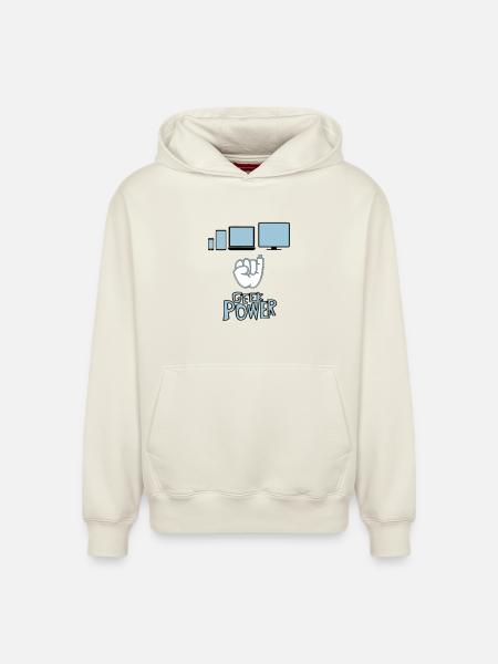Geek - Sweat à capuche unisexe décontracté en coton biologique – de SPREAD - blanc cassé