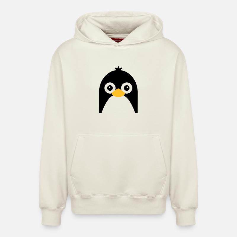 Visage de pingouin mignon - Sweat à capuche unisexe décontracté en coton biologique – de SPREAD - blanc cassé