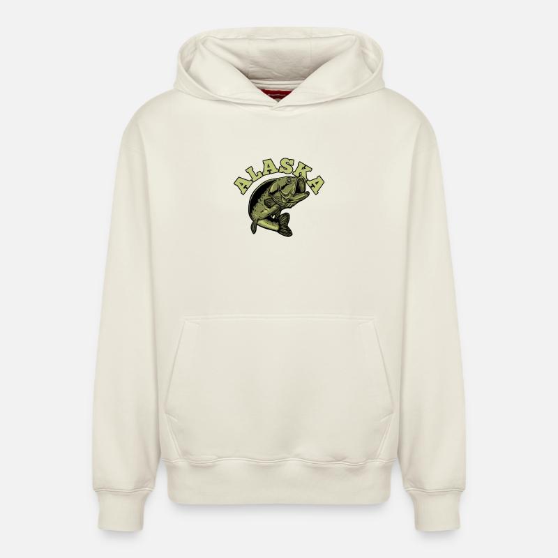 Pêcher Alaska - Sweat à capuche unisexe décontracté en coton biologique – de SPREAD - blanc cassé