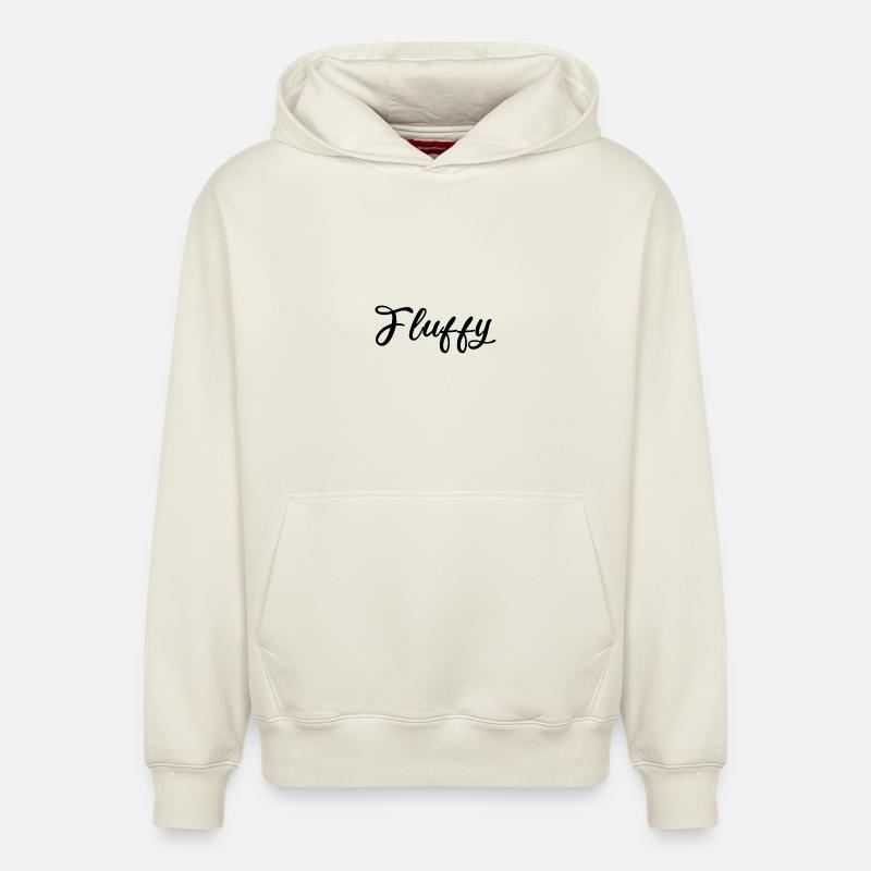 Fluffy Script Glitzer Schriftzug - Relaxed Unisex Organic Hoodie – von SPREAD - Naturweiß