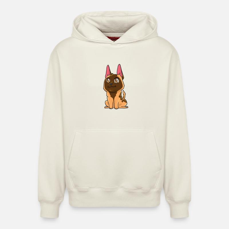 Malinois - Sweat à capuche unisexe décontracté en coton biologique – de SPREAD - blanc cassé