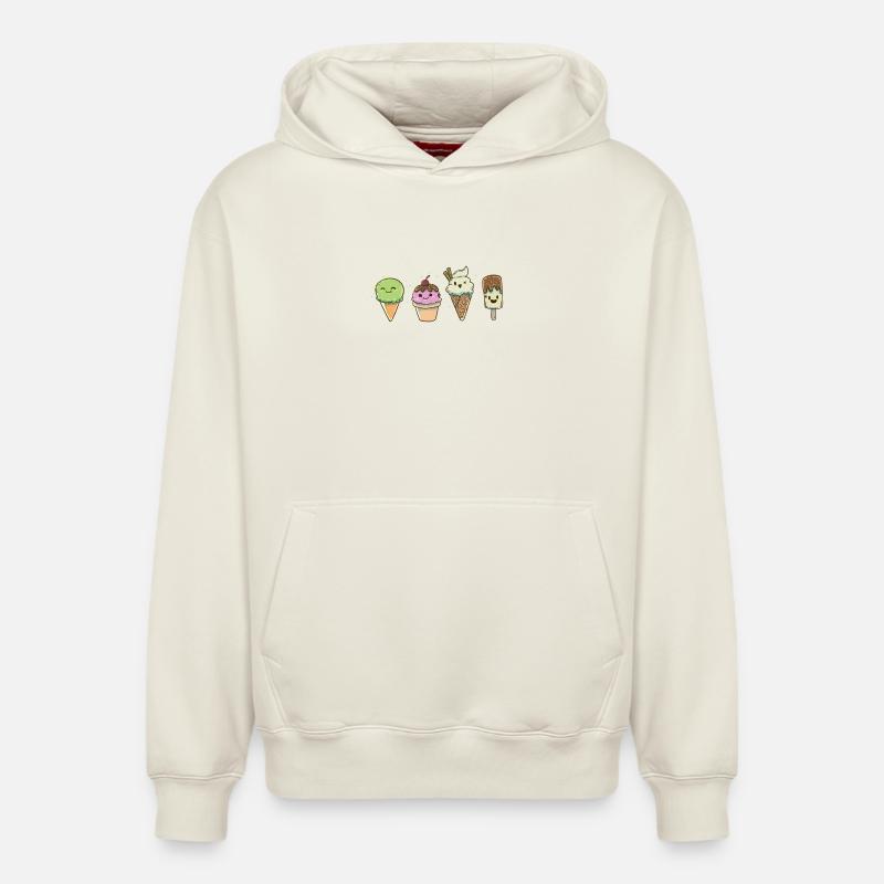 Eis Eisdiele Eiscafe - Relaxed Unisex Organic Hoodie – von SPREAD - Naturweiß