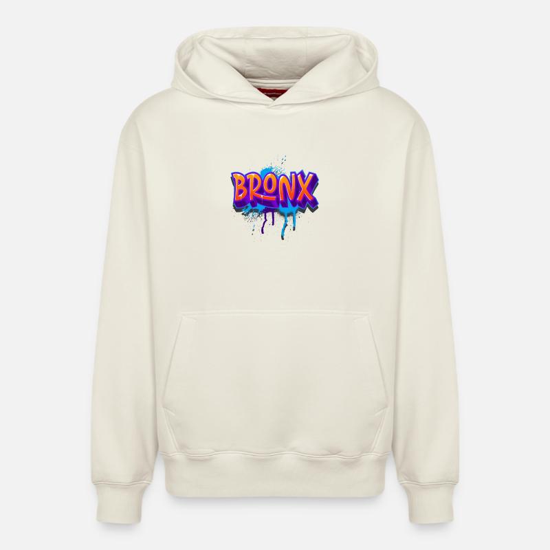 Graffiti du Bronx - Sweat à capuche unisexe décontracté en coton biologique – de SPREAD - blanc cassé
