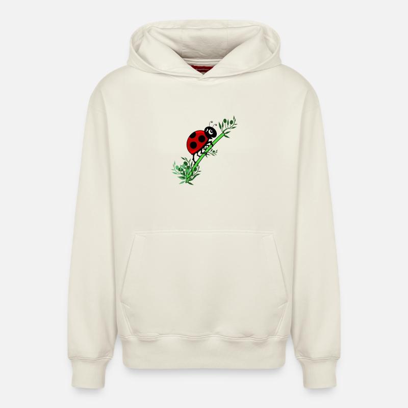 Botanique de coccinelle - Sweat à capuche unisexe décontracté en coton biologique – de SPREAD - blanc cassé