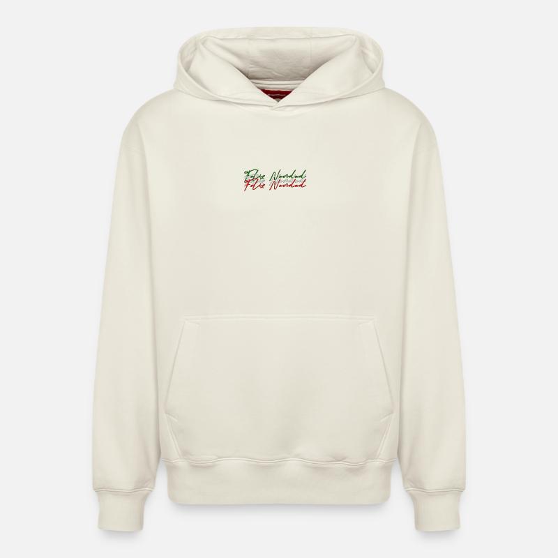 Feliz Navidad - Sweat à capuche unisexe décontracté en coton biologique – de SPREAD - blanc cassé