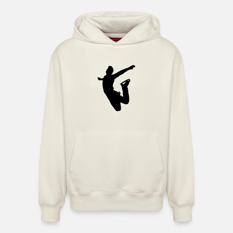 Schattenbild des springenden Eiskunstläufers - Relaxed Unisex Organic Hoodie – von SPREAD - Naturweiß