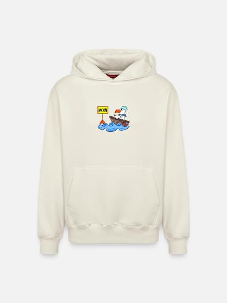 Moin Seemann Möwe Seemöwe Boot - Relaxed Unisex Organic Hoodie – von SPREAD - Naturweiß