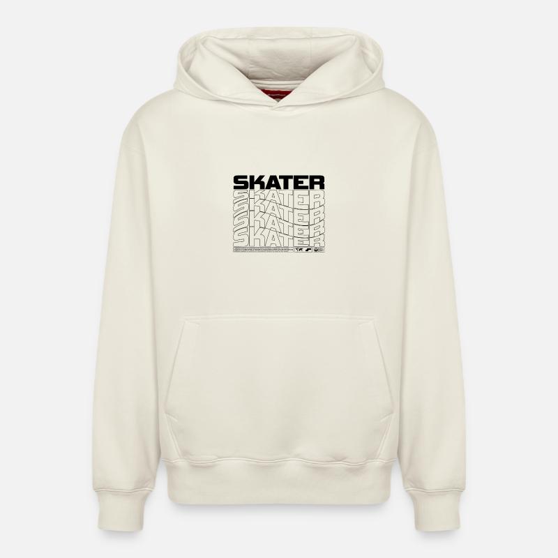 Patineur - Sweat à capuche unisexe décontracté en coton biologique – de SPREAD - blanc cassé