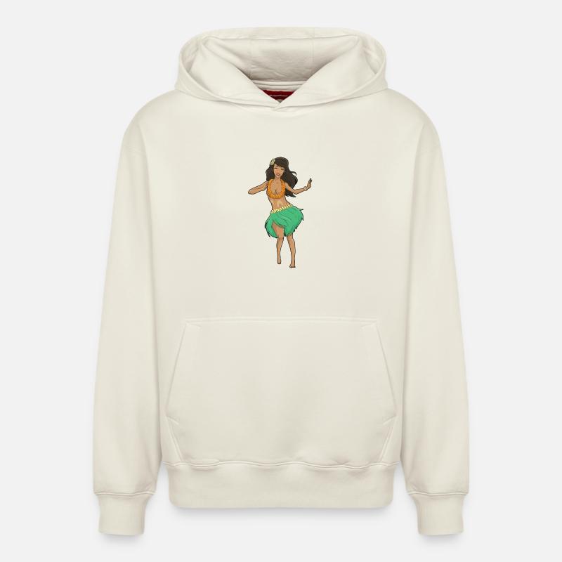 Danseur de Hula - Sweat à capuche unisexe décontracté en coton biologique – de SPREAD - blanc cassé