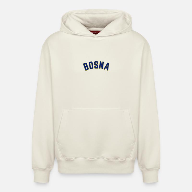 Bosnie - Sweat à capuche unisexe décontracté en coton biologique – de SPREAD - blanc cassé