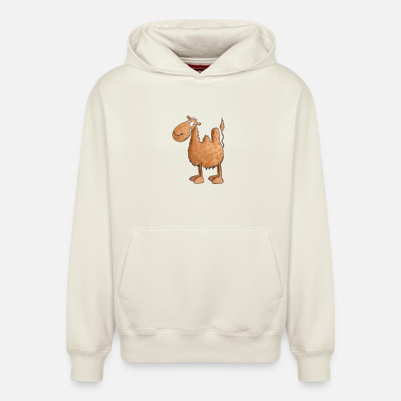 Drolliges Kamel I Tiere - Sweat à capuche unisexe décontracté en coton biologique – de SPREAD - blanc cassé