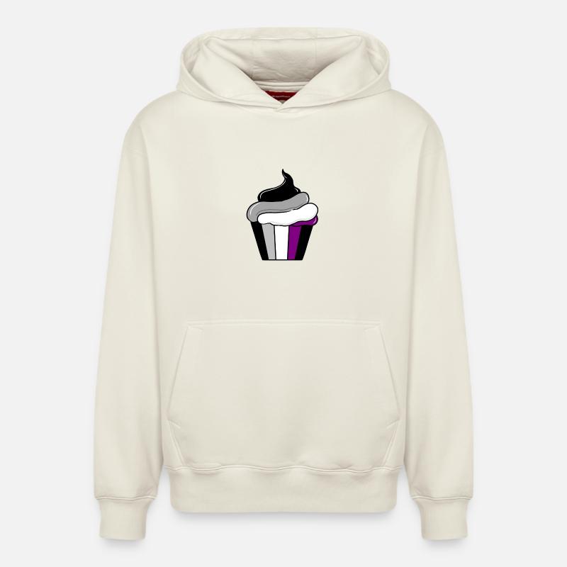 Cupcake Ace Pride - Sweat à capuche unisexe décontracté en coton biologique – de SPREAD - blanc cassé