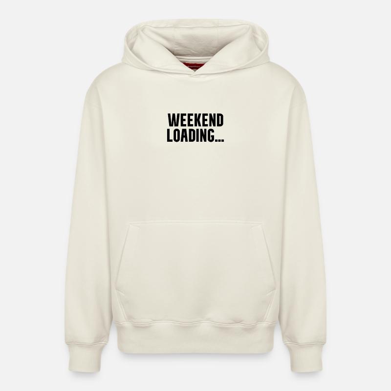 Weekend loading - Relaxed Unisex Organic Hoodie – by SPREAD - off white