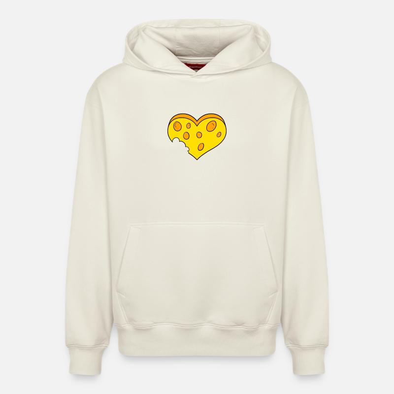 Cœur de fromage - Sweat à capuche unisexe décontracté en coton biologique – de SPREAD - blanc cassé