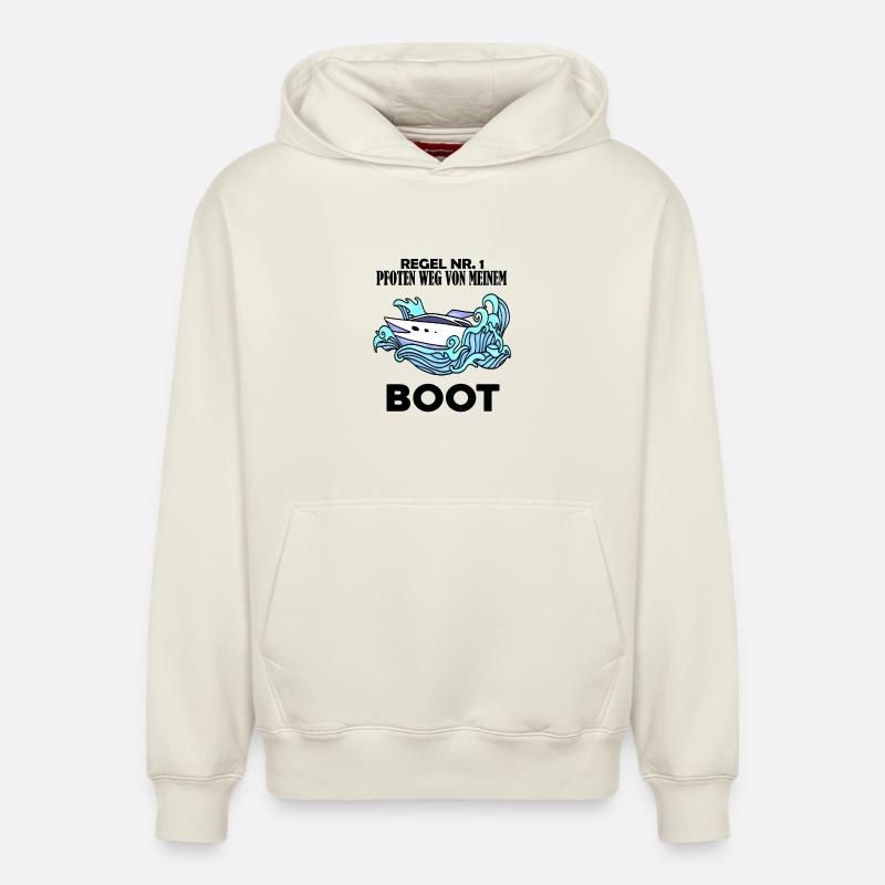 Motorboot Kapitän Boot Boote Seefahrt - Relaxed Unisex Organic Hoodie – von SPREAD - Naturweiß