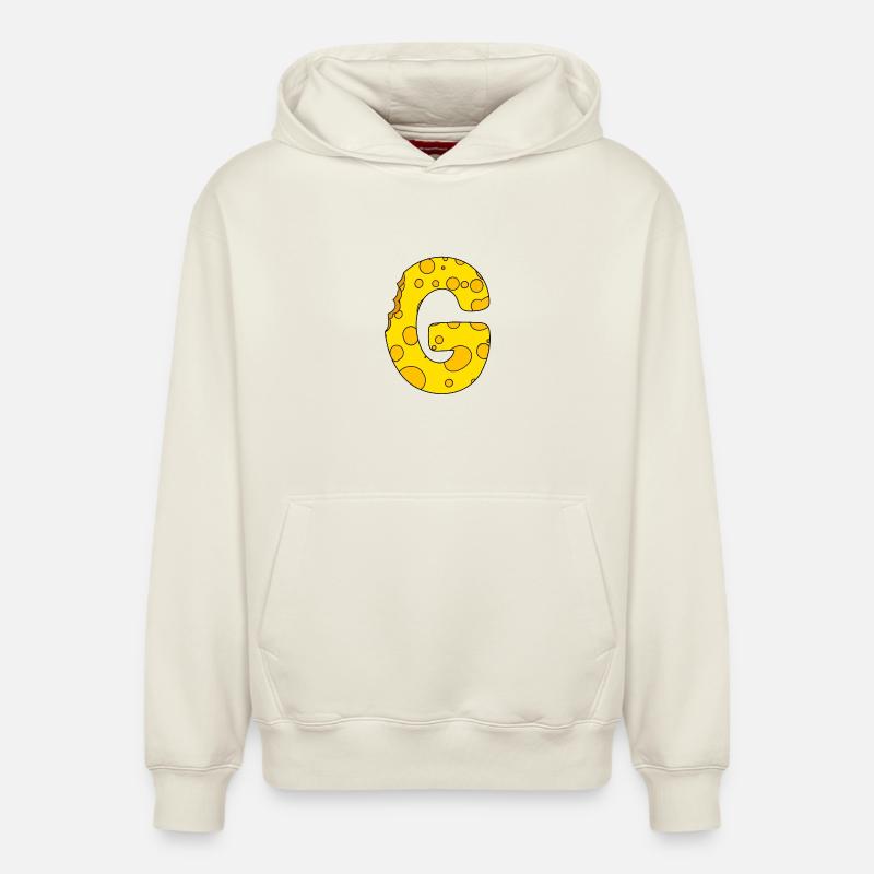Lettre G - Sweat à capuche unisexe décontracté en coton biologique – de SPREAD - blanc cassé
