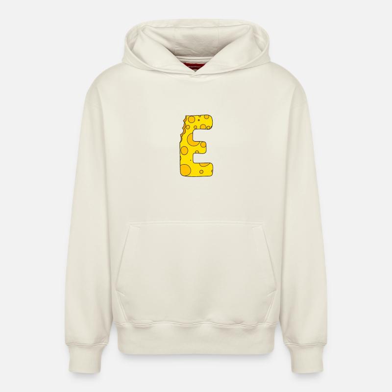 Letter E - Relaxed Unisex Organic Hoodie – by SPREAD - off white