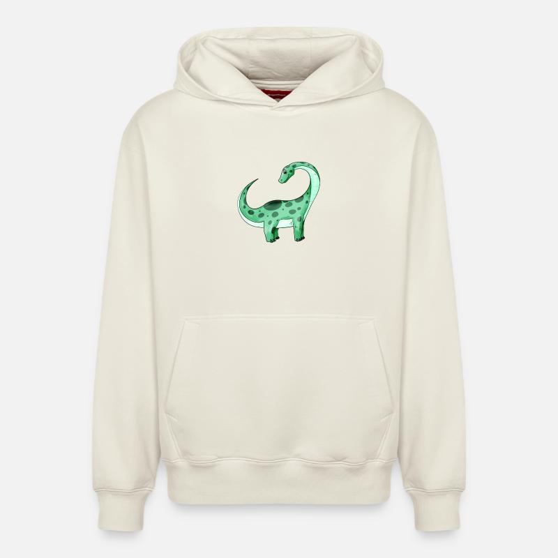 Dinosaure - Sweat à capuche unisexe décontracté en coton biologique – de SPREAD - blanc cassé