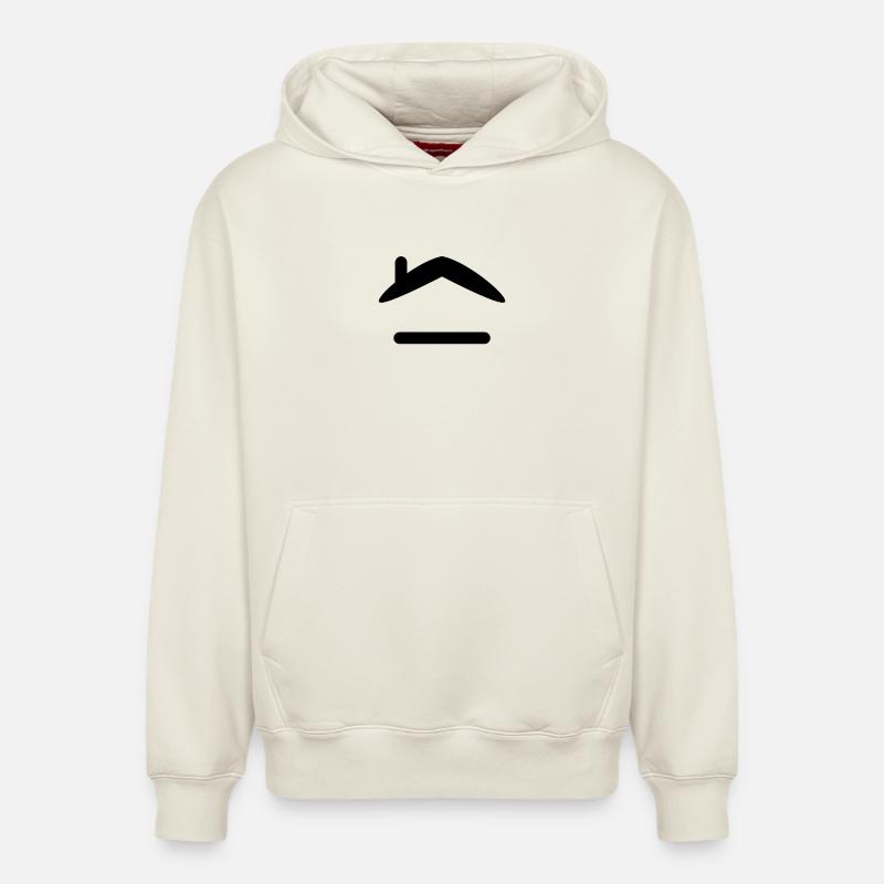 Maison - Sweat à capuche unisexe décontracté en coton biologique – de SPREAD - blanc cassé