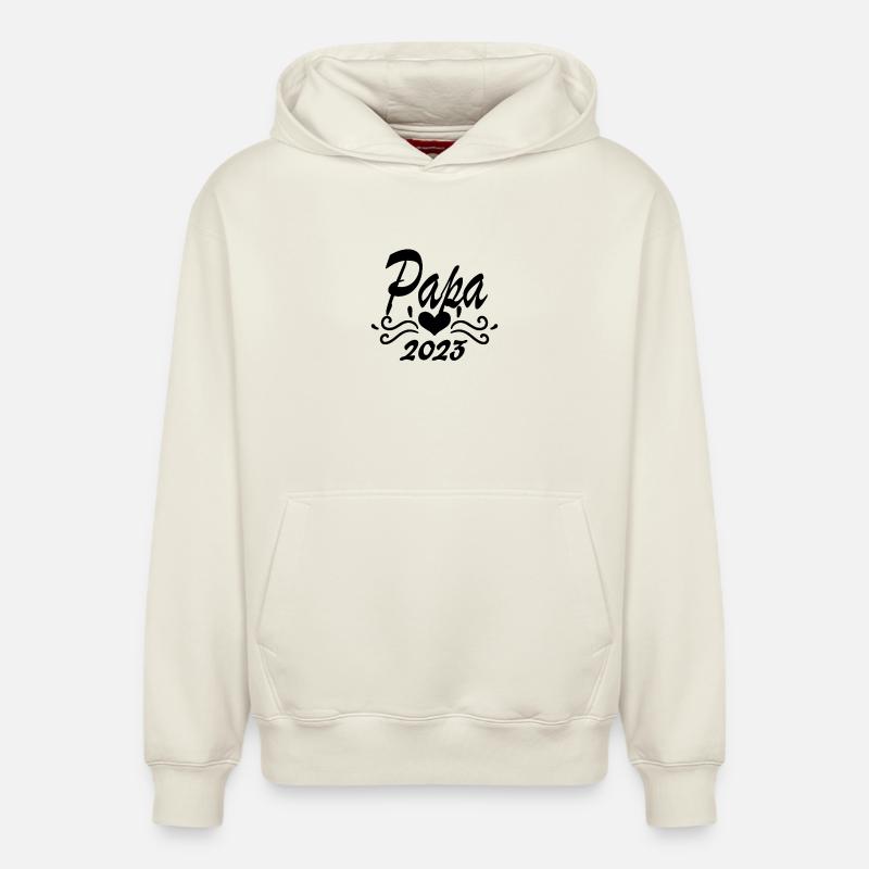 Papa 2023 - Devenez papa - Sweat à capuche unisexe décontracté en coton biologique – de SPREAD - blanc cassé