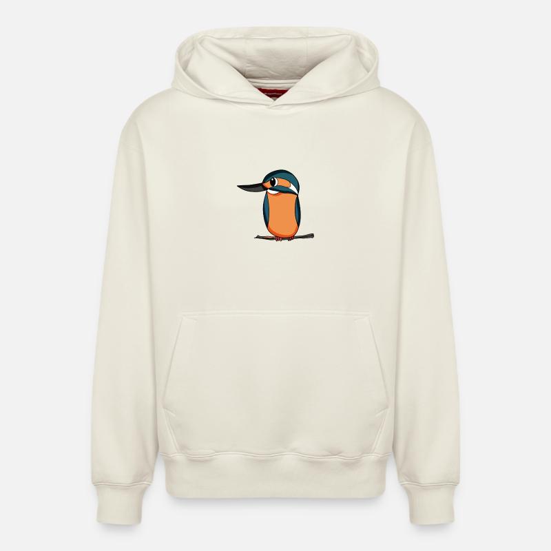 Martin-pêcheur Oiseau bleu - Sweat à capuche unisexe décontracté en coton biologique – de SPREAD - blanc cassé