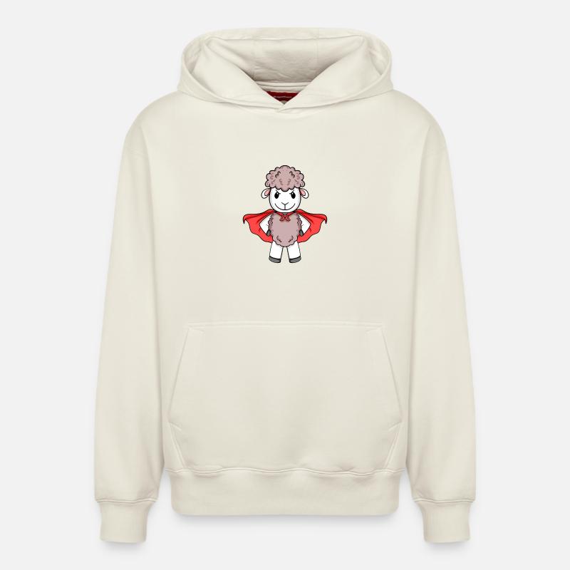 Super-héros de mouton - Sweat à capuche unisexe décontracté en coton biologique – de SPREAD - blanc cassé
