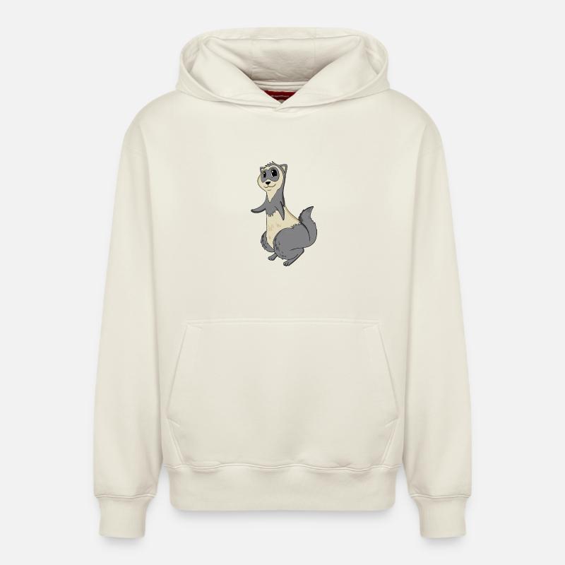 Furet - Sweat à capuche unisexe décontracté en coton biologique – de SPREAD - blanc cassé