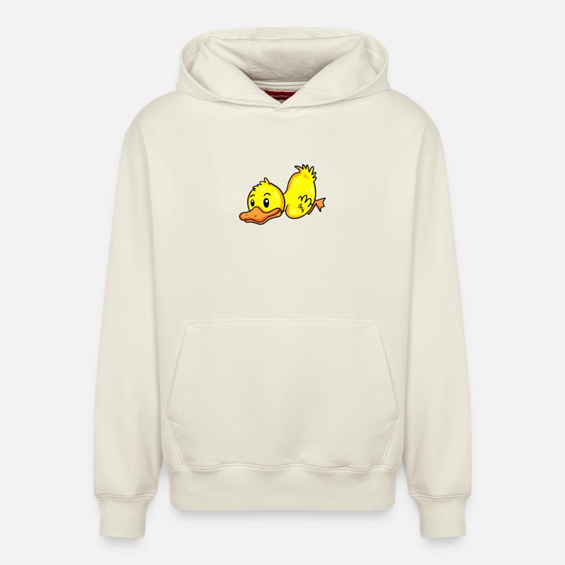 Canard - Sweat à capuche unisexe décontracté en coton biologique – de SPREAD - blanc cassé