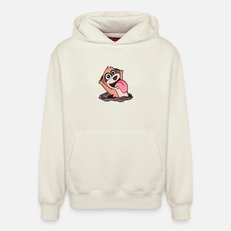 Câlin de suricate mignon - Sweat à capuche unisexe décontracté en coton biologique – de SPREAD - blanc cassé