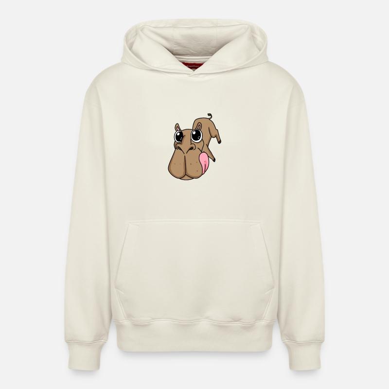 Kamel großes Gesicht - Kamel Kopf - Relaxed Unisex Organic Hoodie – von SPREAD - Naturweiß