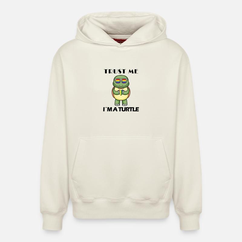 Turtle - Relaxed Unisex Organic Hoodie – by SPREAD - off white