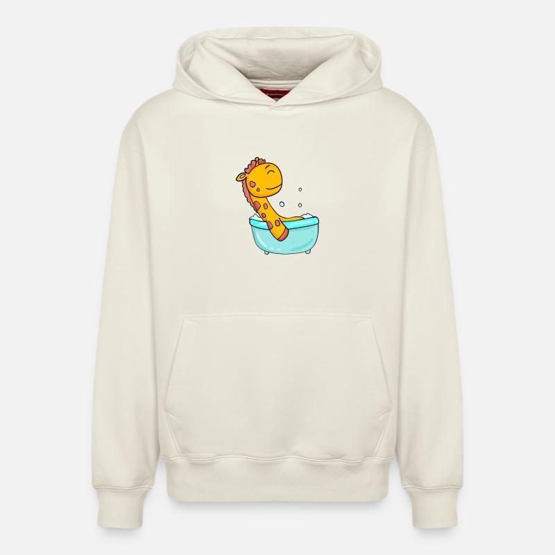 Girafe - Sweat à capuche unisexe décontracté en coton biologique – de SPREAD - blanc cassé