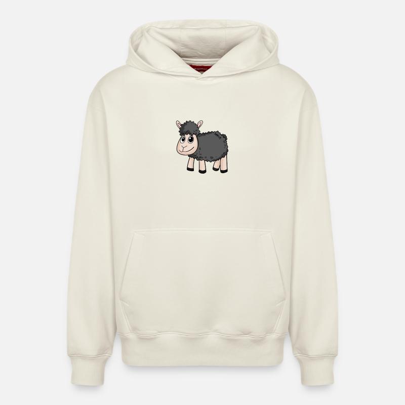 Mouton noir - Sweat à capuche unisexe décontracté en coton biologique – de SPREAD - blanc cassé