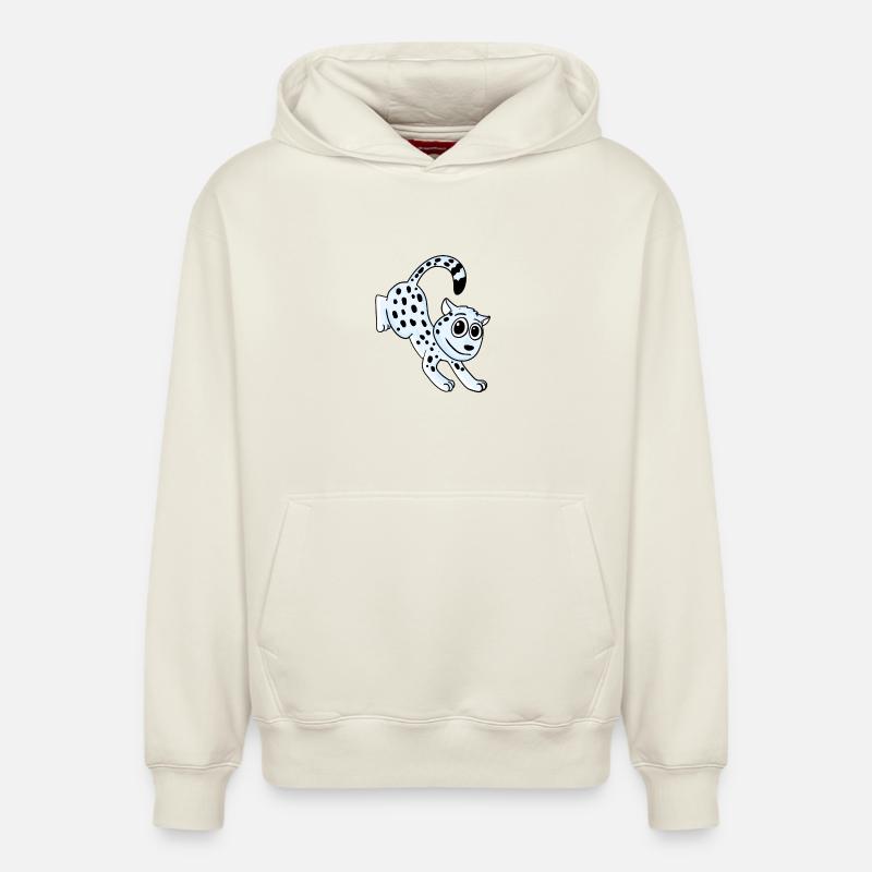 Snow Leopard Leopard - Relaxed Unisex Organic Hoodie – by SPREAD - off white