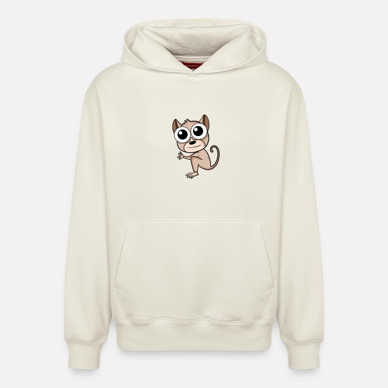 Tarsier Gobelins Lémuriens - Sweat à capuche unisexe décontracté en coton biologique – de SPREAD - blanc cassé
