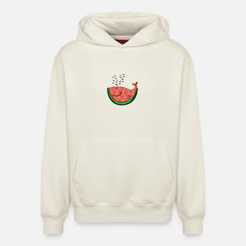 Cadeau baleine à pastèque - Sweat à capuche unisexe décontracté en coton biologique – de SPREAD - blanc cassé