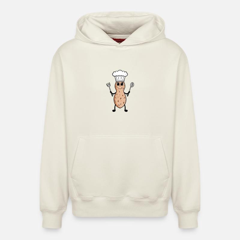 Peanut Chef Cooking Restaurant Gift - Relaxed Unisex Organic Hoodie – by SPREAD - off white